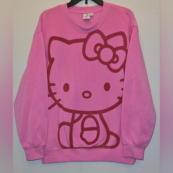 Hello Kitty Sweaters - Hello Kitty Pink Crew Neck Sweater